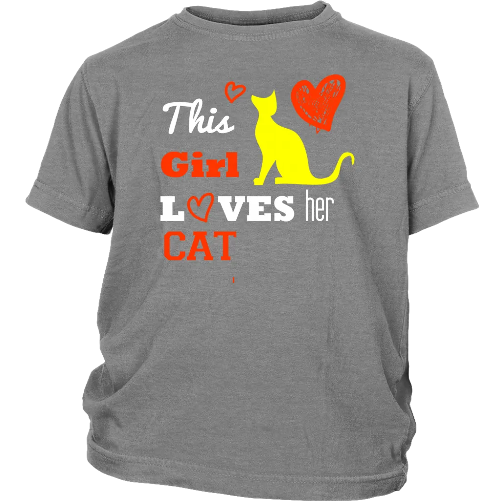 This Girl Loves her Cat T-shirt, hearts gift Tee-shirt