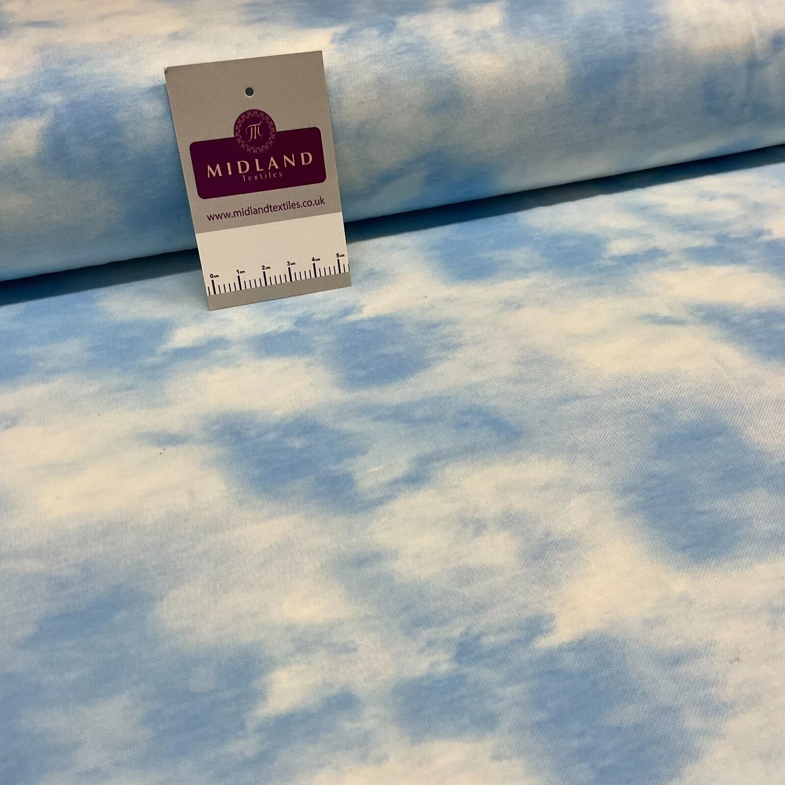 Tie Dye Clouds cotton stretch jersey dress fabric M1712