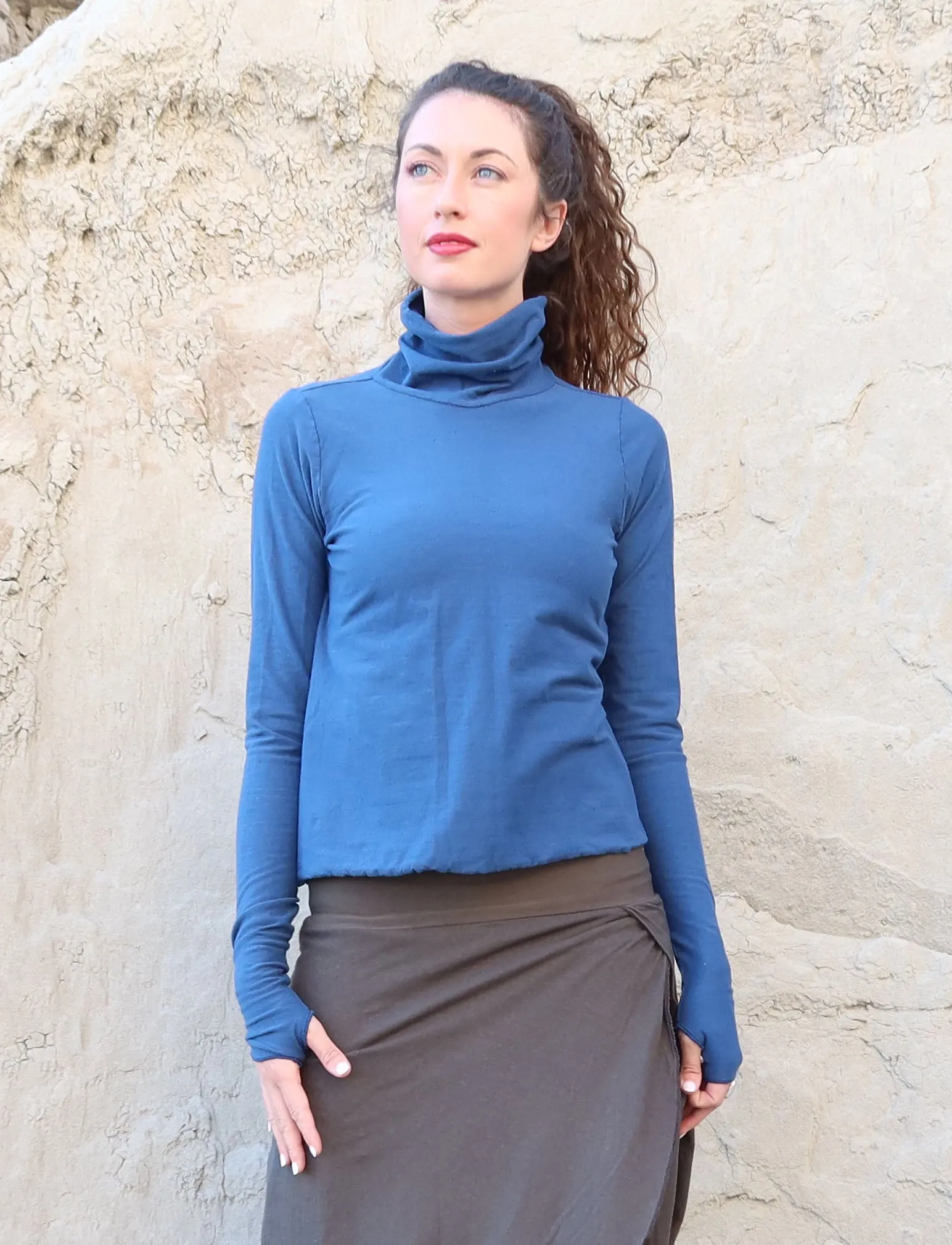 Turtleneck Ojai Cropped Shirt