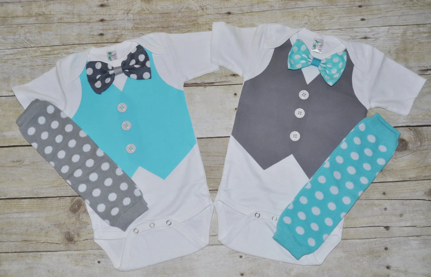 Twins teal and gray vest set, Twins cake smash, twins birthday outfit,  twins bringing home outfit, aqua and gray vest outfits, leg warmers