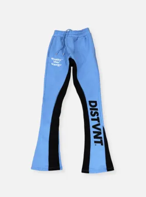 Two Tone Stacked Sweatpants (Light Blue)(Slim Fit)