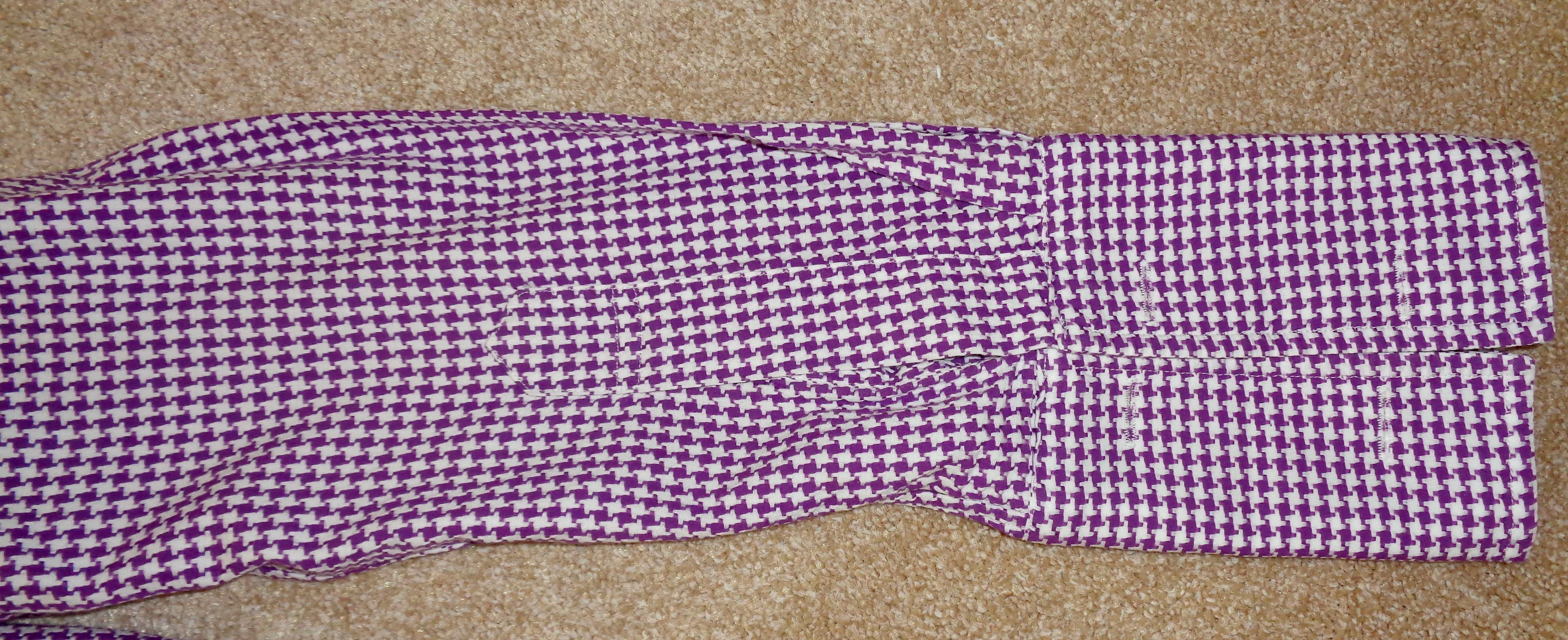 Vintage Dunhill Purple Check Long Sleeve 100% Cotton Shirt With A 16 Inch Collar