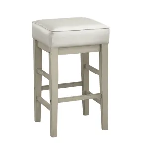 White Faux Leather Counter Height Stool - Set of 2