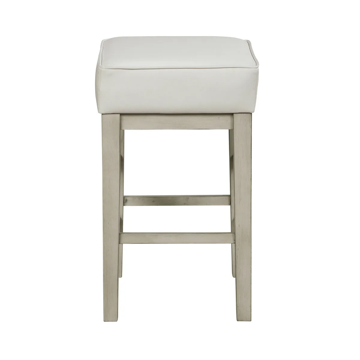 White Faux Leather Counter Height Stool - Set of 2