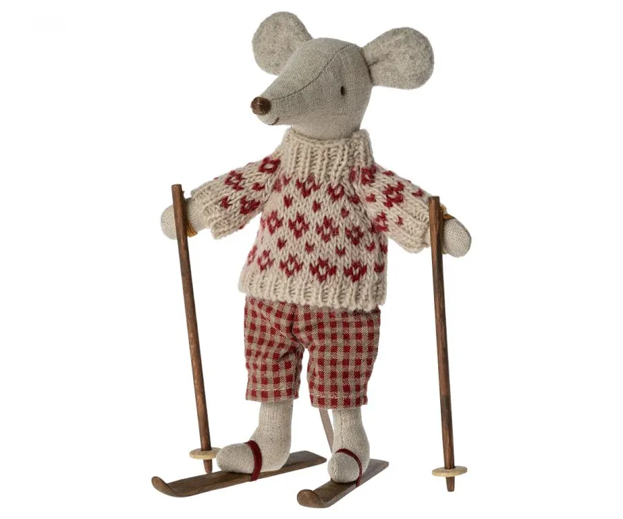 Winter mouse with ski set, Mum