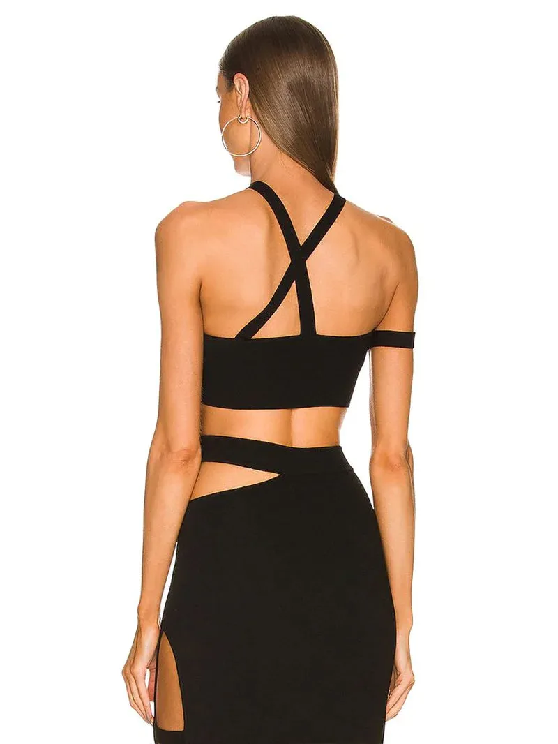 Women'S Bandage Suit 2-Piece Set - Sexy Bodycon Cut Out Crop Top & Long Midi Skirt - Summer 2022 Club Evening Party Outfit