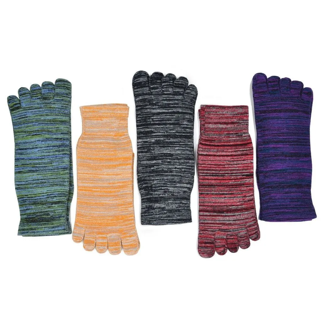 ZFSOCK Mixed Colors  5 Finger Crew Socks for Men, 5 Pairs